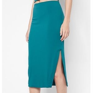 SOLD High Waisted Body Contour Midi Skirt